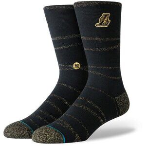 Stance Mens Los Angeles Lakers Trophy Twist Crew Socks Black & Gold Size Large 9